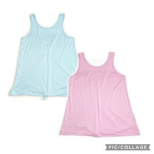 Champion Bundle of Two M Baby Blue/Pink Tie Back Workout Tanks